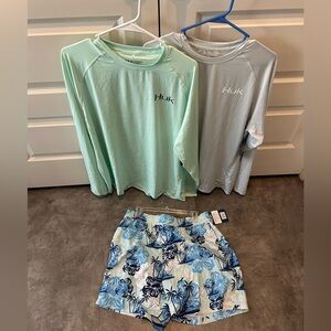Huk Performance Fishing Shirt Swim Shorts Bundle Men’s XL NEW